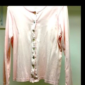 L.L. Bean 100% cotton cardigan
This is a very light pink color.